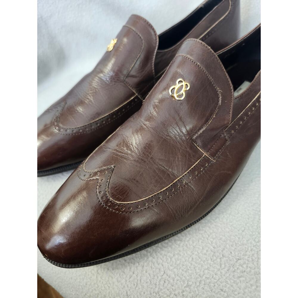 Vintage Stanley Blacker 7.5 Brown Loafer Made In Italy Wingtip Oxford - Picture 4 of 12